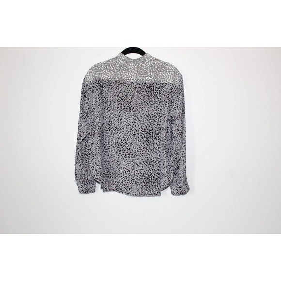 Rag & Bone Christie Silk Top Animal Cheetah Print Button Blouse Gray XS H14190 - Picture 9 of 16